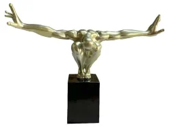 OZAIA Standbeeld-Groot Beeld Soledad Ii Van Hars - L 73 X H 57 Cm - Goud