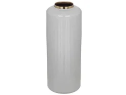 OZAIA Decoratieobject Voor Binnen-Grote Geemailleerde Metalen Vaas - D. 19 X H. 50 Cm - Grijs En Goud - Goriat