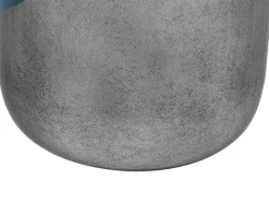 OZAIA Decoratieobject Voor Binnen-Grote Geemailleerde Metalen Vaas - D. 30 X H. 82 Cm - Zwart Met Bladzilver - Perlin