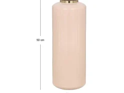 OZAIA Decoratieobject Voor Binnen-Grote Geemailleerde Metalen Vaas - D. 19 X H. 50 Cm - Beige En Goud - Goriat