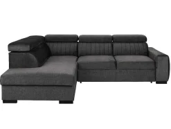 Vente-unique Speciale Modellen Zitbanken & Fauteuils-Grote Slaapbank Met Hoek Links In Antraciet Stof Larica