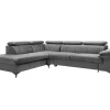 PASCAL MORABITO Fluweel / Suede-Grote Slaapbank Met Linkse Hoek In Antracietgrijs Fluweel Samara Van