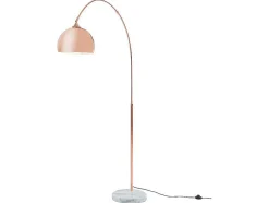 OZAIA Staande Lamp-Grote Staande Lamp Met Boog Art Deco Ombrage - Metaal En Marmer - H. 180 Cm - Koperkleur