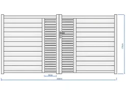 EXPERTLAND Hekjes & Poorten-Halfopengewerkte Aluminium Draaipoort Met Motief B350 X H179 Cm Antraciet Orist Ii