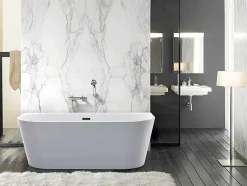 Shower & Design Halfvrijstaand Bad-Halfvrijstaand Bad Divina -200L - 150X75X58Cm - Wit