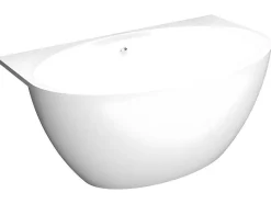 Shower & Design Halfvrijstaand Bad-Halfvrijstaand Ovaal Bad - 197 Liter - 151 X 94 X 60 Cm - Wit - Acryl - Pagrus