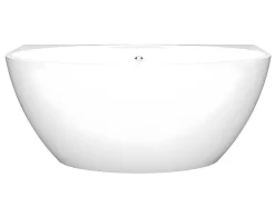 Shower & Design Halfvrijstaand Bad-Halfvrijstaand Ovaal Bad - 197 Liter - 151 X 94 X 60 Cm - Wit - Acryl - Pagrus