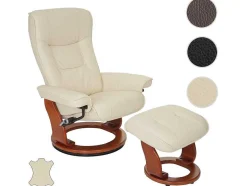 Vente-unique Fauteuil Leer-Halifax Fauteuil, Creme, Honingkleurig