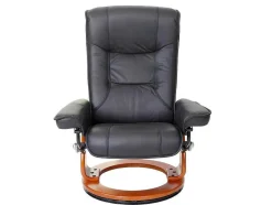 Vente-unique Fauteuil Leer-Halifax Fauteuil, Zwart, Honingkleurig