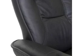 Vente-unique Fauteuil Leer-Halifax Fauteuil, Zwart, Honingkleurig