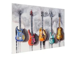 Vente-unique Schilderij-Handgeschilderde Olieverf Gitaren
