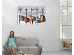 Vente-unique Schilderij-Handgeschilderde Olieverf Gitaren