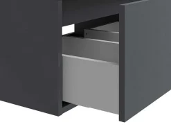 Vente-unique Wastafelmeubel-Hangend Badkamermeubel - Antraciet Grijze Kleur - L150 Cm - Isaure Ii
