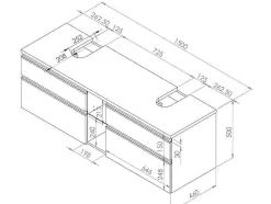 Vente-unique Dubbele Wastafel-Hangend Badkamermeubel Met Dubbele Wastafel - Natuurlijk Licht Kleur - 150 Cm - Magdalena Ii