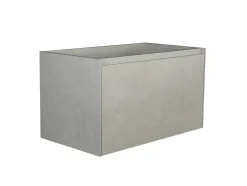 Vente-unique Badkamermeubel Met Enkele Wastafel-Hangend Badkamermeubel Met Ingebouwde Wastafel - Betongrijs - 80 Cm - Sosthene