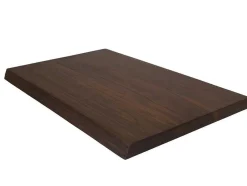 Vente-unique Muurkast Badkamer-Hangend Bureau Van Donker Teakhout Met Zwarte Beugels En Wastafel - 80 X 50 Cm - Sukawati