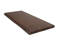 Vente-unique Muurkast Badkamer-Hangend Bureau Van Donker Teakhout Met Zwarte Bevestigingsbeugels - 120 X 50 Cm - Sukawati