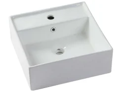 Vente-unique Dubbele Wastafel-Hangend, Geribbeld Wastafelmeubel Met Opzetwastafel - Lichte Houtlook - L120 Cm - Zevara