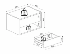 Vente-unique Nachtkastje-Hangend Nachtkastje - 1 Lade En 1 Nis - Zwart - Ritami