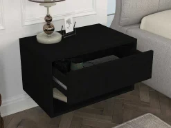 Vente-unique Nachtkastje-Hangend Nachtkastje - 1 Lade En 1 Nis - Zwart - Ritami