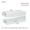 Vente-unique Tv-Meubel-Hangend Tv-Meubel - Glanzend Gelakt - Led'S - Spaanplaat - Wit