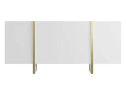 Vente-unique Buffetkast-Hangend Tv-Meubel Met 4 Deuren Van Mdf - Wit En Goudkleurig - Luvonia