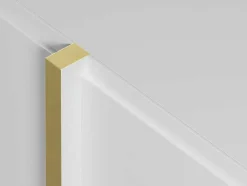 Vente-unique Buffetkast-Hangend Tv-Meubel Met 4 Deuren Van Mdf - Wit En Goudkleurig - Luvonia