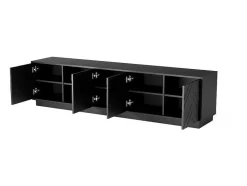 Vente-unique Tv-Meubel-Hangend Tv-Meubel Met 4 Deuren En 2 Nissen Van Mdf - Zwart - Redonia