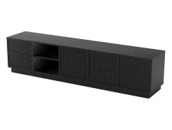 Vente-unique Tv-Meubel-Hangend Tv-Meubel Met 4 Deuren En 2 Nissen Van Mdf - Zwart - Mezulia
