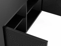 Vente-unique Tv-Meubel-Hangend Tv-Meubel Met 4 Deuren En 2 Nissen Van Mdf - Zwart - Mezulia
