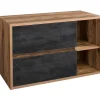 Vente-unique Wastafelmeubel-Hangend Wastafelmeubel - Naturel En Antraciet - 100 Cm - Tikitiki