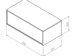 Vente-unique Badkamermeubel Met Enkele Wastafel-Hangende Badkamerkast In Wit Met Enkele Wastafel En Twee Lades - 94 Cm - Teana Ii