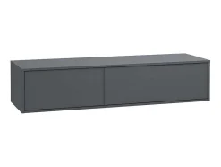Vente-unique Dubbele Wastafel-Hangende Badkamermeubel In Antracietgrijze Kleur Met Dubbele Wastafel - L150 Cm - Isaure Ii