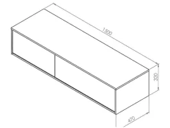 Vente-unique Dubbele Wastafel-Hangende Badkamermeubel In Antracietgrijze Kleur Met Dubbele Wastafel - L150 Cm - Isaure Ii