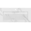 Shower & Design Wastafel-Hangende Solid Surface Wastafel In Wit Marmer Effect Takotna - L.120.2 X B.45.2 X H.8 Cm