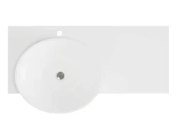 Shower & Design Muurkast Badkamer-Hangende Vaste Wastafel Met Handdoekhouder - Wit - L100 X B54 X H20 Cm - Yumiko