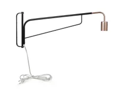 OZAIA Wandlamp-Hangende Wandlamp Van Gebogen Metaal - L65 X D10 X H25 Cm - Zwart En Koperkleurig - Colwood