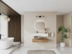Shower & Design Muurkast Badkamer-Hangende Wastafel Met Nis - Wit - L80 X B40 X H20 Cm - Goyoko