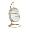 MYLIA Hangstoel-Hangfauteuil Van Gevlochten Hars En Touw - Licht Naturel Met Wit Kussen - Lucera Van