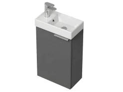Vente-unique Toiletmeubel-Hangkastje Met Wastafeltje Taho - Grijs