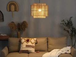 OZAIA Hanglamp-Hanglamp Etnische Stijl Van Bamboe En Zwart Metaal - D 40 X H 120 Cm - Parana