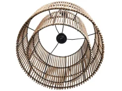 OZAIA Hanglamp-Hanglamp Etnische Stijl Van Bamboe En Zwart Metaal - D 40 X H 120 Cm - Parana