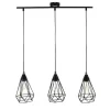 OZAIA Hanglamp-Hanglamp Met 3 Peertjes Scandinavische Stijl Euripide - Metaal - 68 X 16,5 X 132 Cm - Zwart