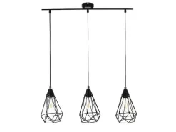 OZAIA Hanglamp-Hanglamp Met 3 Peertjes Scandinavische Stijl Euripide - Metaal - 68 X 16,5 X 132 Cm - Zwart