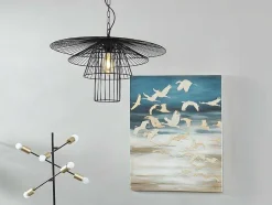 OZAIA Hanglamp-Hanglamp Met Draden Vlindermodel Machaon - Metaal - L59 X H95 Cm - Zwart