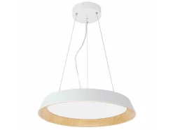 OZAIA Hanglamp-Hanglamp Met Ledverlichting Van Metaal En Aluminium - D45 Cm - Wit En Naturel - Derry