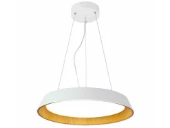 OZAIA Hanglamp-Hanglamp Met Ledverlichting Van Metaal En Aluminium - D45 Cm - Wit En Naturel - Derry