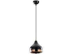 OZAIA Hanglamp-Hanglamp Met Verstelbare Hoogte Yildo - D17 X H25/112 Cm - Zwart En Koperkleurig