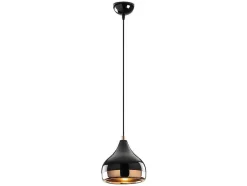 OZAIA Hanglamp-Hanglamp Met Verstelbare Hoogte Yildo - D17 X H25/112 Cm - Zwart En Koperkleurig