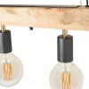 Vente-unique Hanglamp-Hanglamp Van Hout Julbo Met 5 Lampen In Industriele Stijl - Hout En Metaal - H17,5 X L100 Cm - Naturel En Zwart